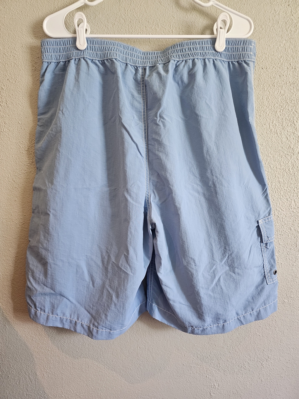 Vintage 90s Polo Ralph Lauren Cargo Lined Board Shorts Swim Trunks Light Blue L - Picture 2 of 16